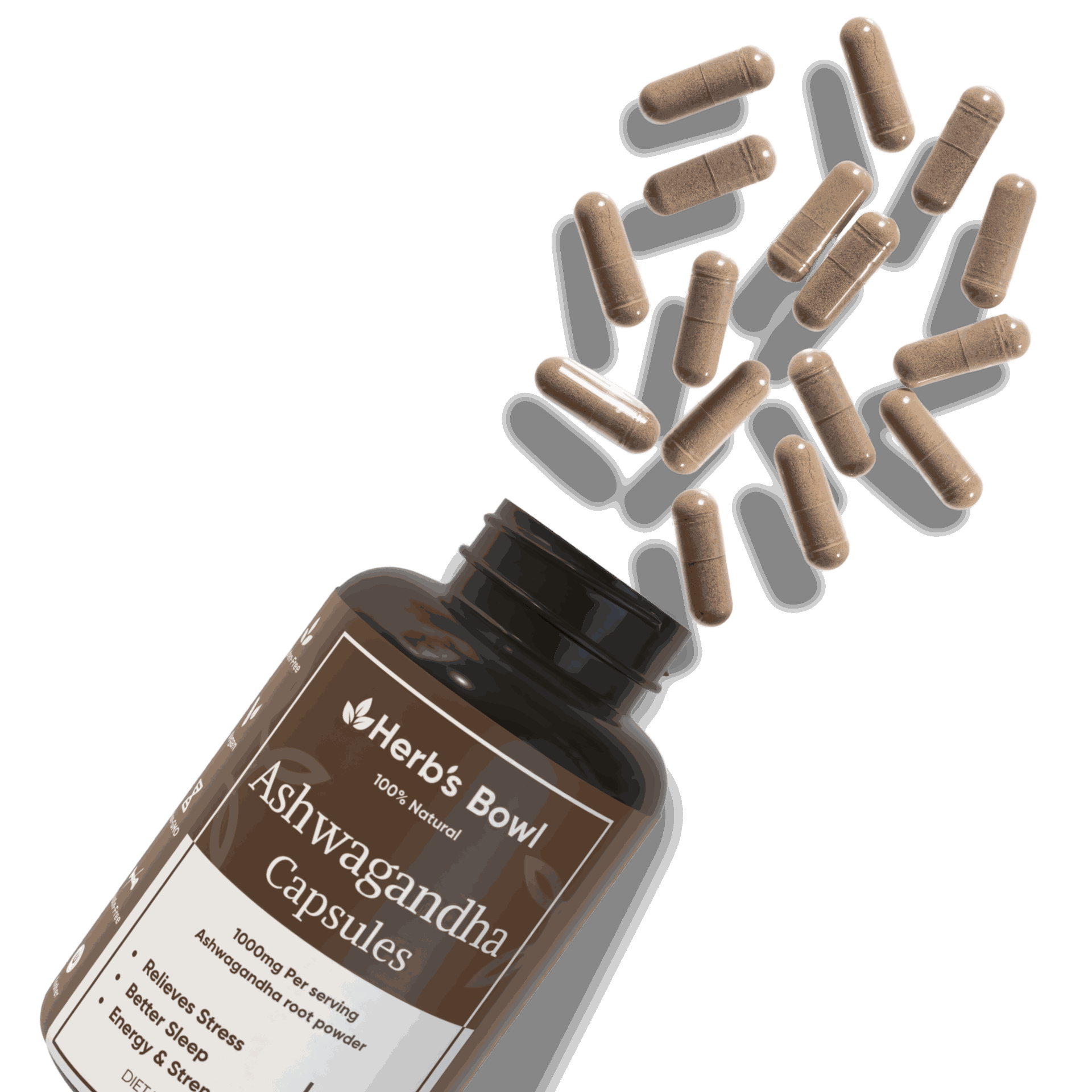 ashwagandha capsule ingredients illustration