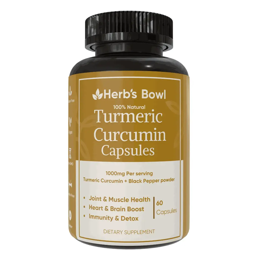 High-Potency Turmeric Curcumin + Black Pepper – Joint, Heart & Brain Health Support